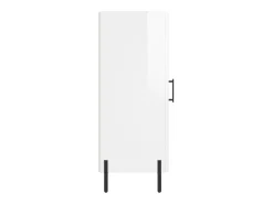 Aparador de madera contrachapada blanco brillante 34,5x34x90 cm
