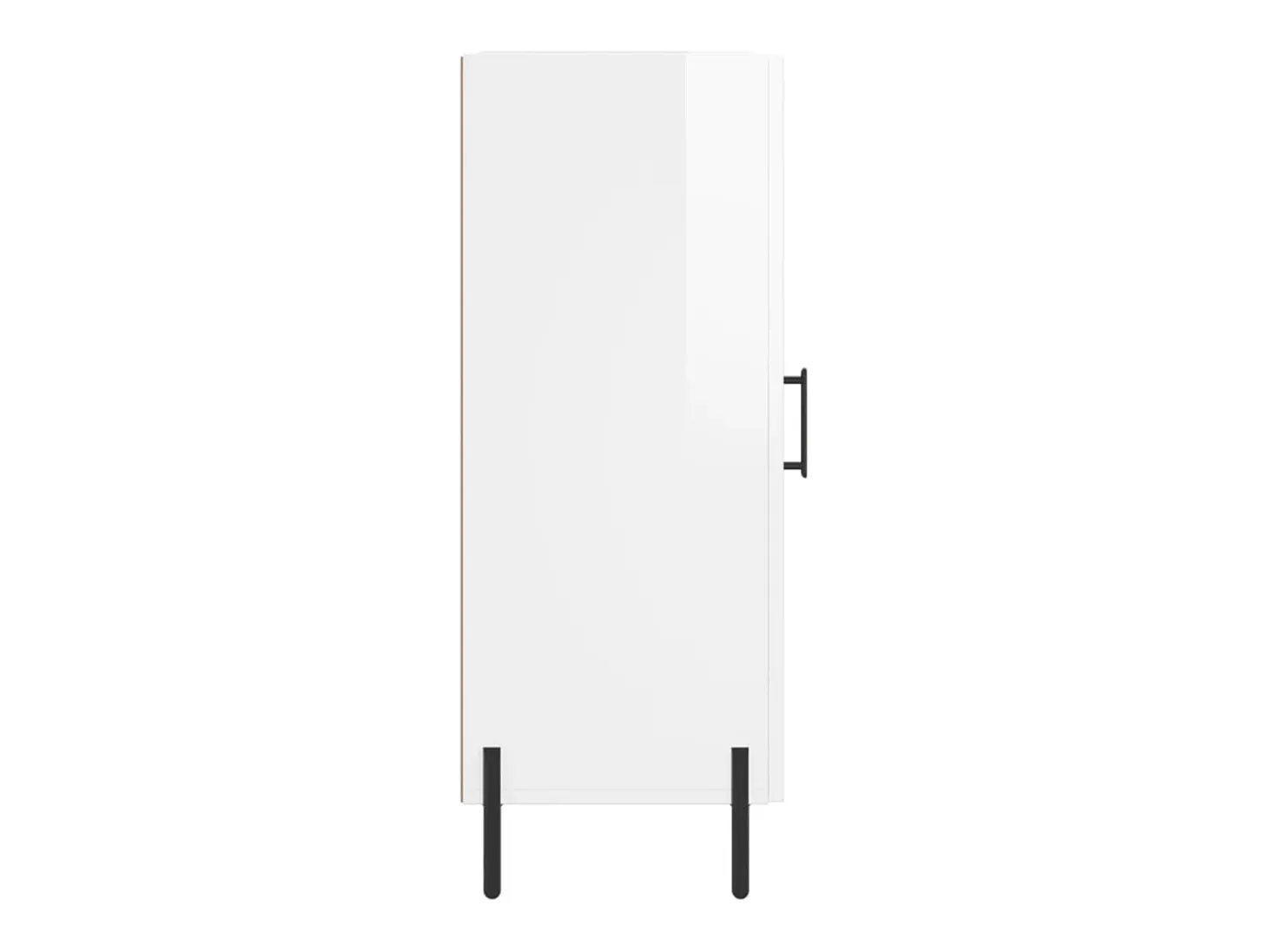 Aparador de madera contrachapada blanco brillante 34,5x34x90 cm
