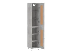Aparador de madera contrachapada gris hormigón 34,5x34x180 cm