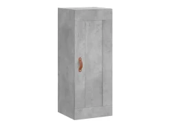 Aparador de madera contrachapada gris hormigón 34,5x34x180 cm