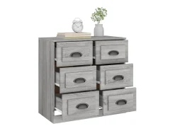 Aparador de madera contrachapada gris Sonoma 70x35,5x67,5 cm