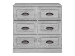 Aparador de madera contrachapada gris Sonoma 70x35,5x67,5 cm