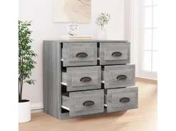 Aparador de madera contrachapada gris Sonoma 70x35,5x67,5 cm