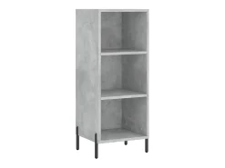 Aparador de madera contrachapada gris hormigón 34,5x34x180 cm