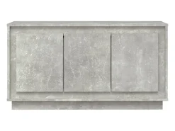Aparador de madera contrachapada gris hormigón 102x35x55 cm
