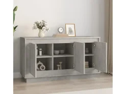 Aparador de madera contrachapada gris hormigón 102x35x55 cm