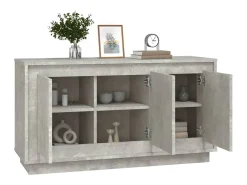 Aparador de madera contrachapada gris hormigón 102x35x55 cm