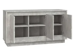 Aparador de madera contrachapada gris hormigón 102x35x55 cm