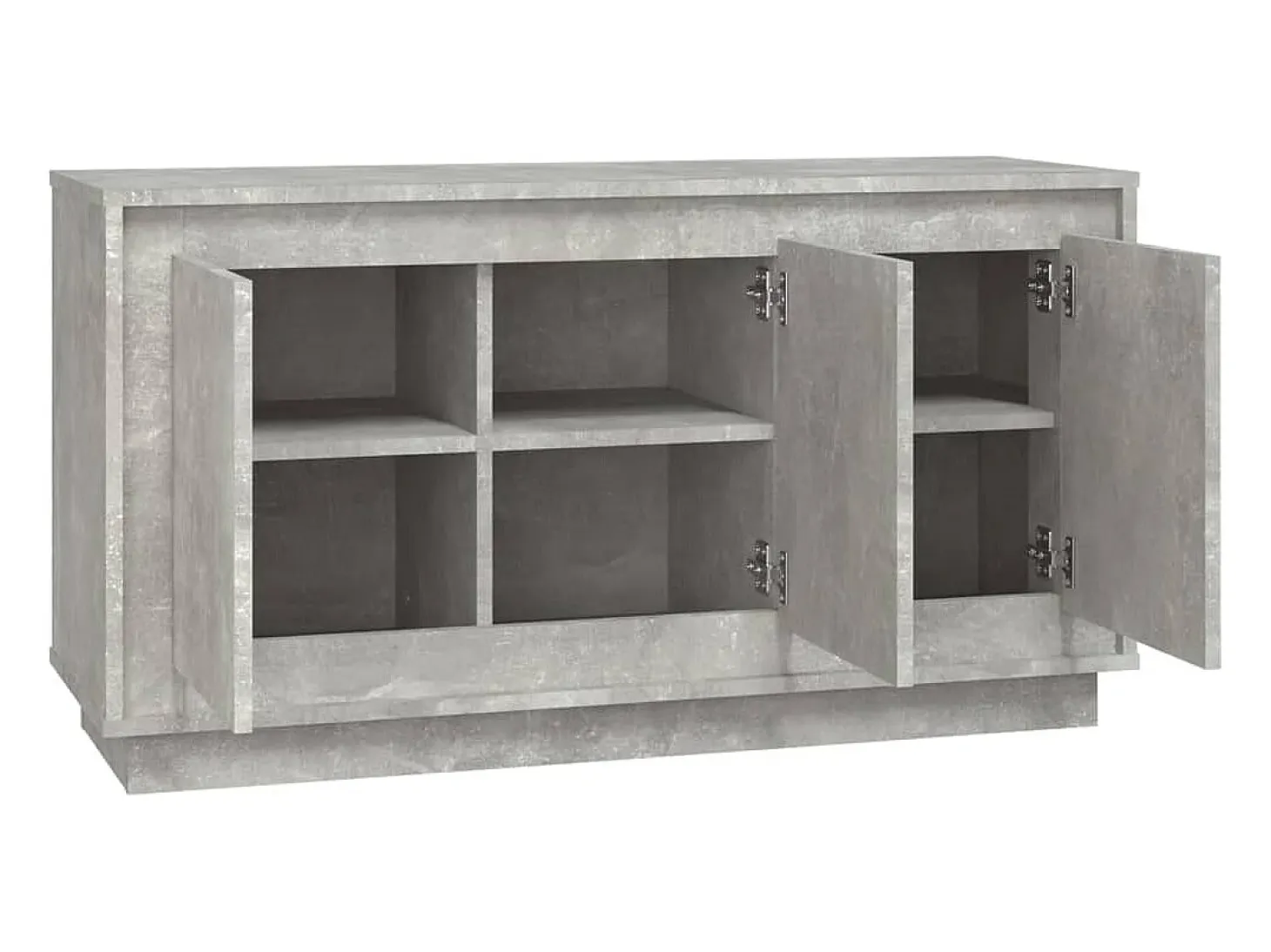 Aparador de madera contrachapada gris hormigón 102x35x55 cm