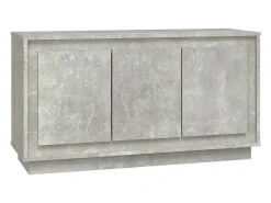 Aparador de madera contrachapada gris hormigón 102x35x55 cm