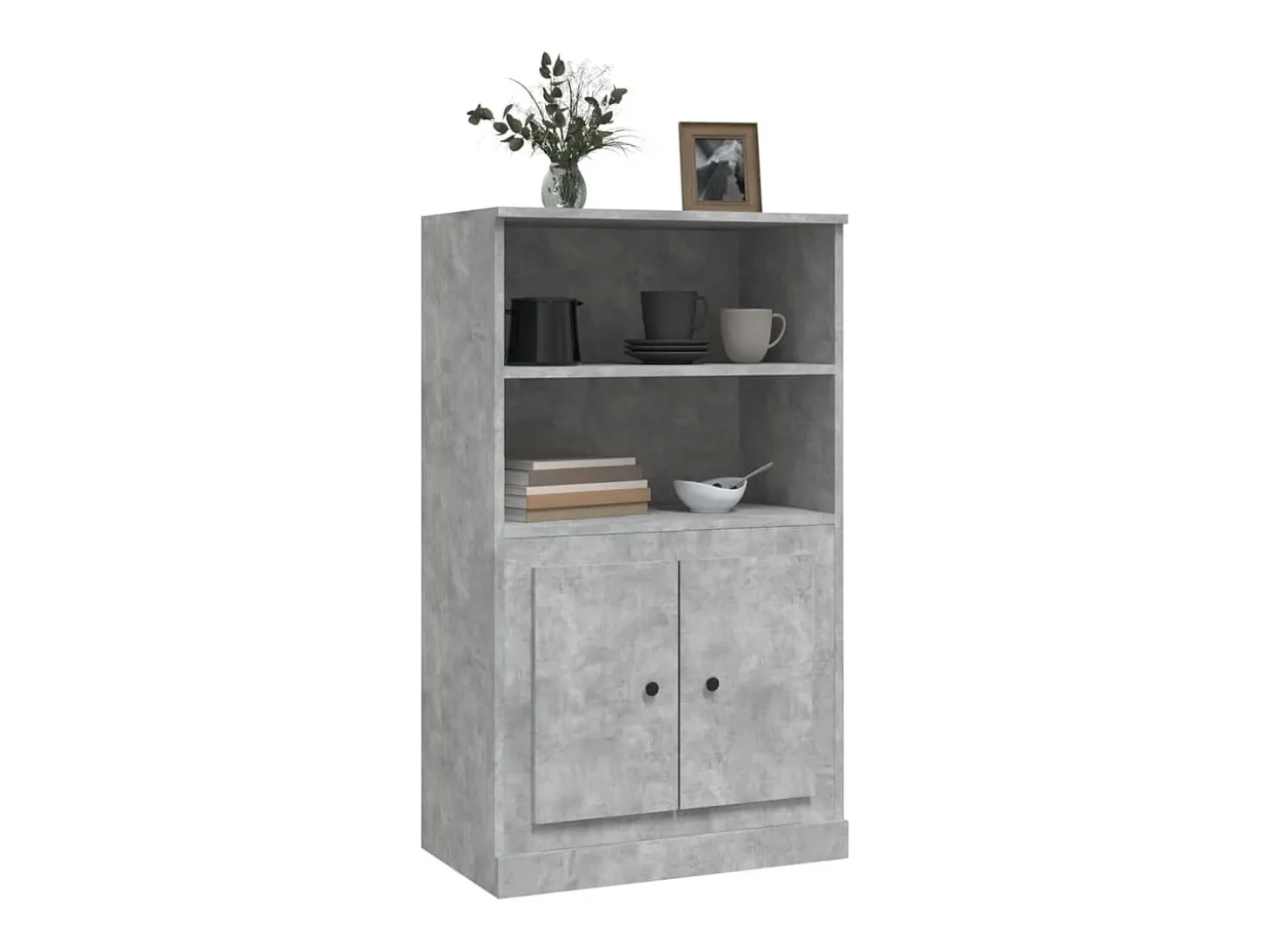 Aparador de madera contrachapada gris hormigón 60x35,5x103,5 cm ES847140
