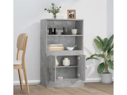 Aparador de madera contrachapada gris hormigón 60x35,5x103,5 cm ES847140