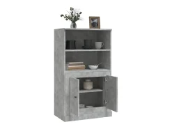 Aparador de madera contrachapada gris hormigón 60x35,5x103,5 cm ES847140