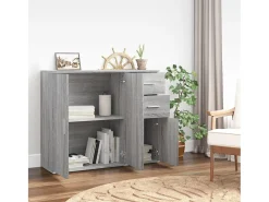 Aparador de madera contrachapada gris Sonoma 91x29,5x75 cm ES91151