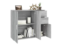 Aparador de madera contrachapada gris Sonoma 91x29,5x75 cm ES91151