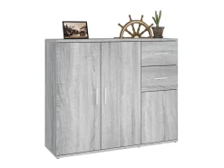 Aparador de madera contrachapada gris Sonoma 91x29,5x75 cm ES91151