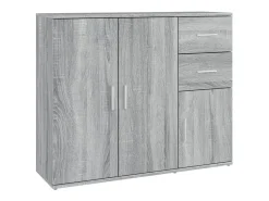 Aparador de madera contrachapada gris Sonoma 91x29,5x75 cm ES91151