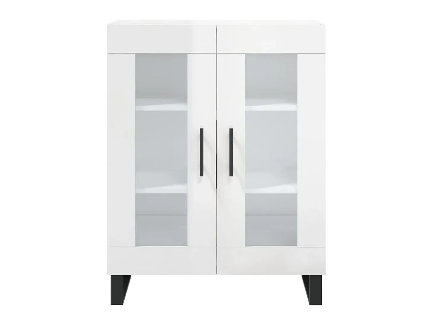 Aparador de madera contrachapada blanco brillante 69,5x34x90 cm ES61151