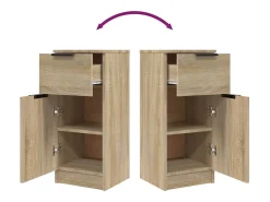 Aparador de madera contrachapada roble Sonoma 30x30x70 cm