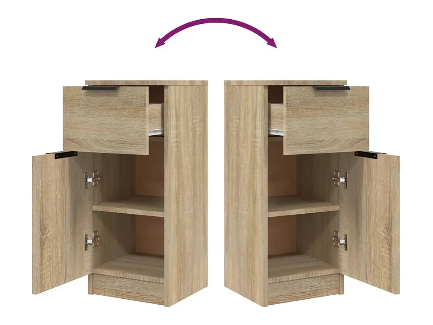 Aparador de madera contrachapada roble Sonoma 30x30x70 cm