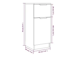 Aparador de madera contrachapada roble Sonoma 30x30x70 cm