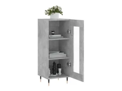 Aparador de madera contrachapada gris hormigón 34,5x34x90 cm ES18043