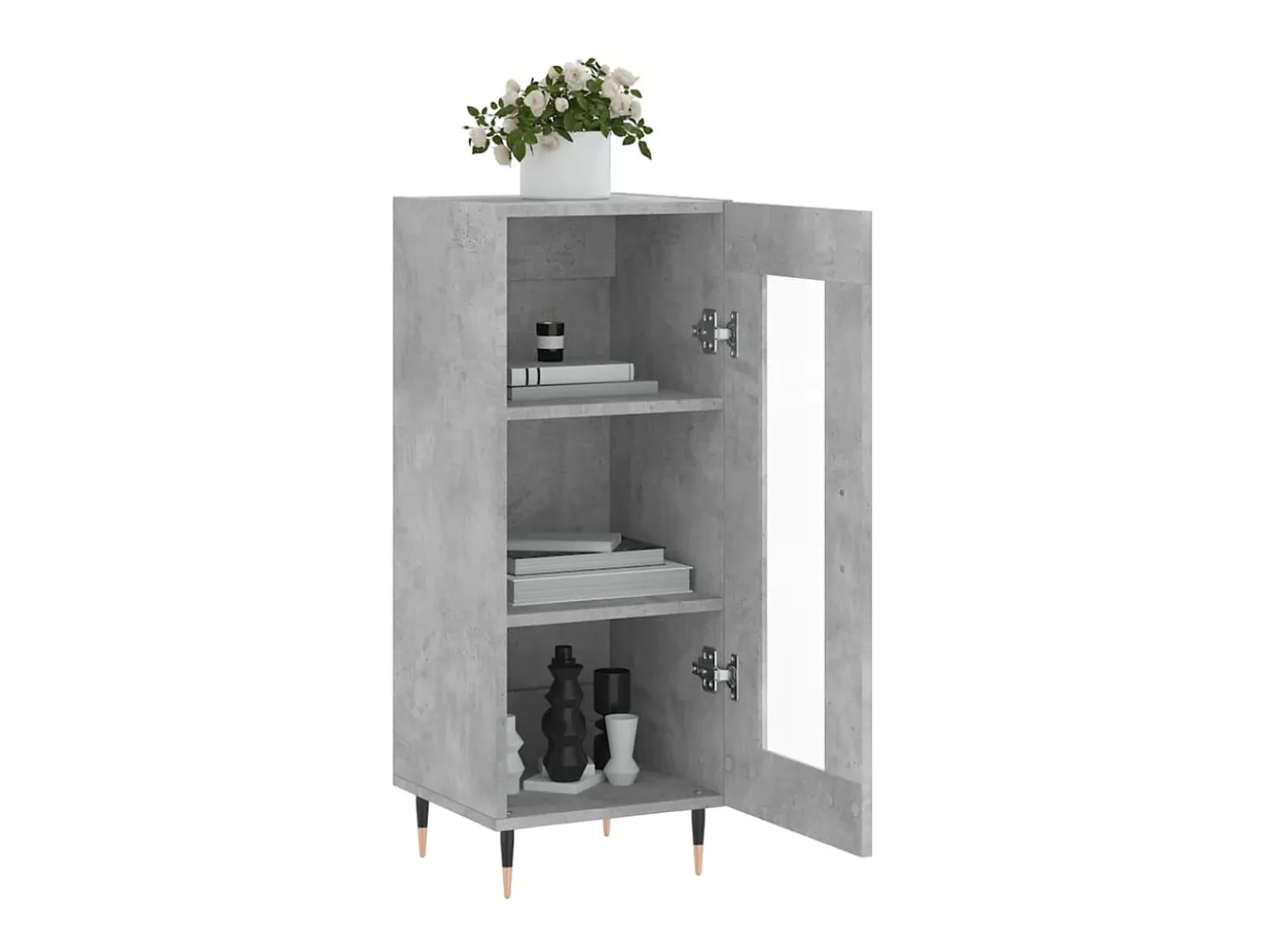 Aparador de madera contrachapada gris hormigón 34,5x34x90 cm ES18043