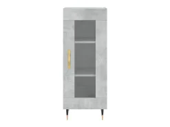 Aparador de madera contrachapada gris hormigón 34,5x34x90 cm ES18043
