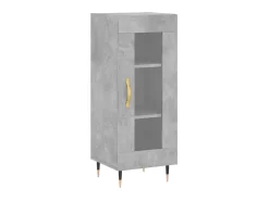 Aparador de madera contrachapada gris hormigón 34,5x34x90 cm ES18043