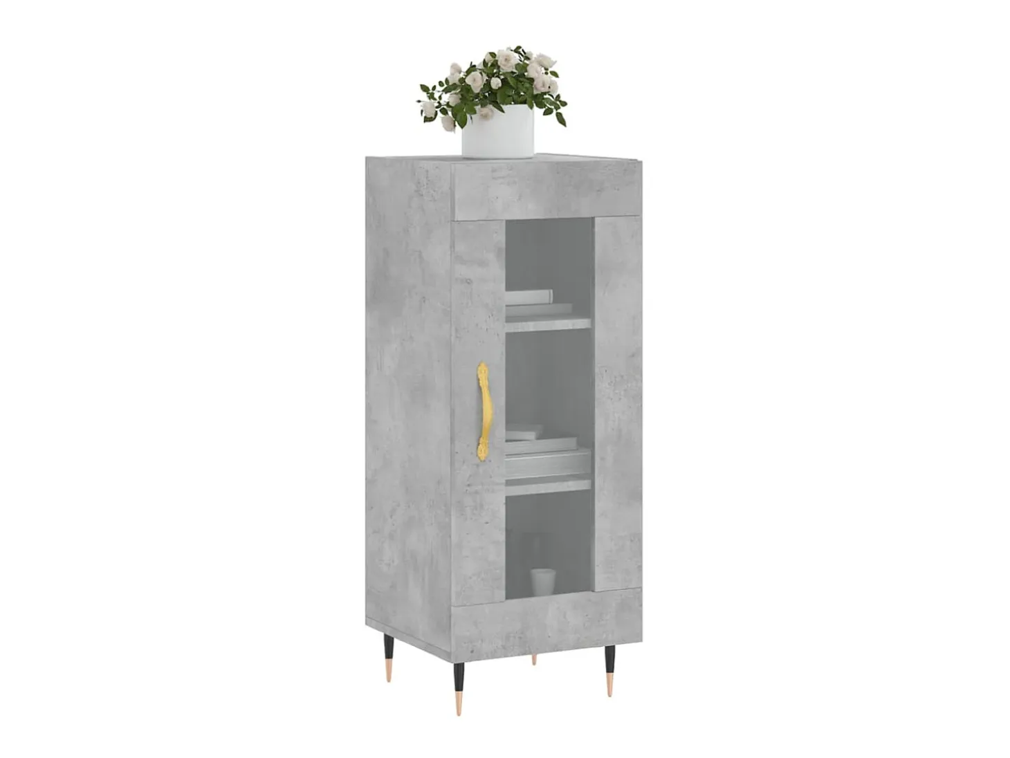 Aparador de madera contrachapada gris hormigón 34,5x34x90 cm ES18043