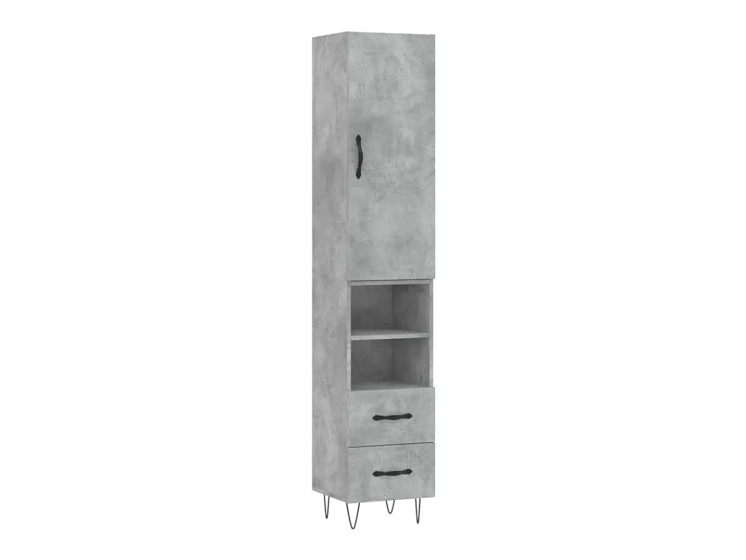 Aparador de madera contrachapada gris hormigón 34,5x34x180 cm ES51931