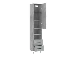 Aparador de madera contrachapada gris hormigón 34,5x34x180 cm ES51931
