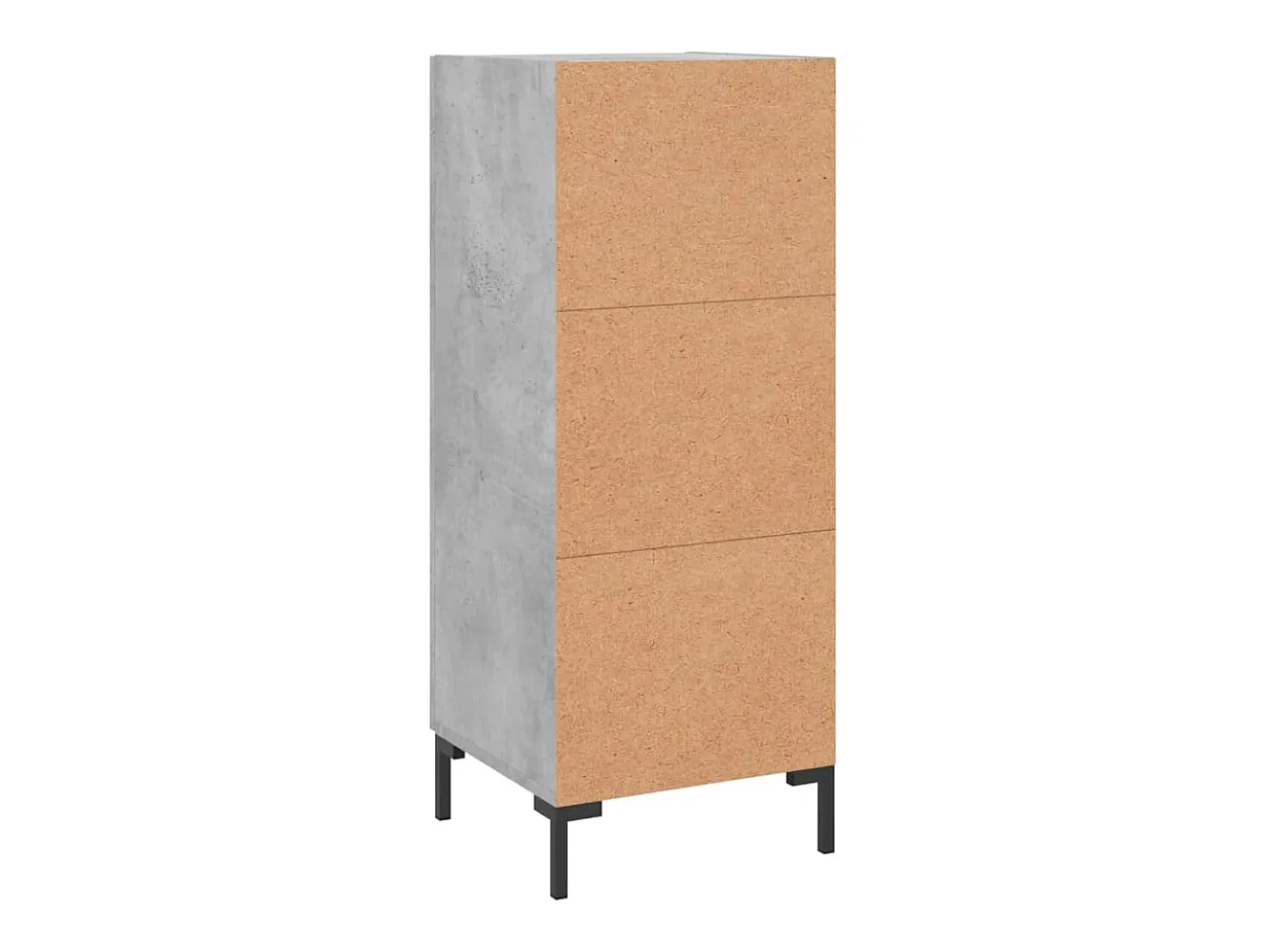 Aparador de madera contrachapada gris hormigón 34,5x34x90 cm
