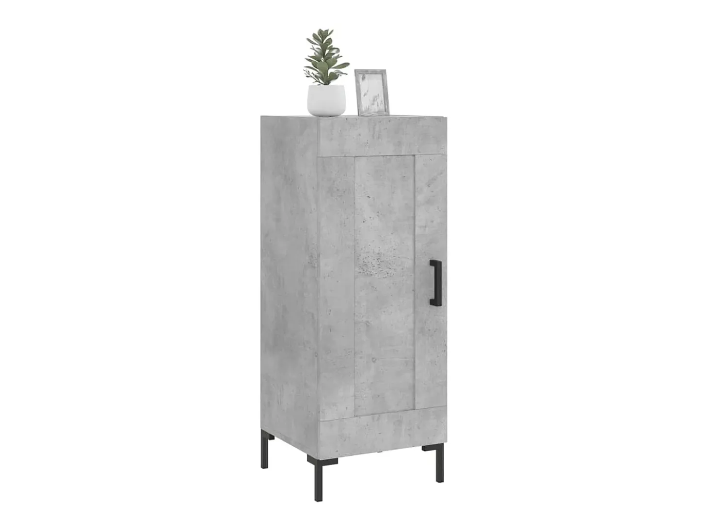 Aparador de madera contrachapada gris hormigón 34,5x34x90 cm