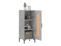Aparador de madera contrachapada gris hormigón 34,5x34x90 cm