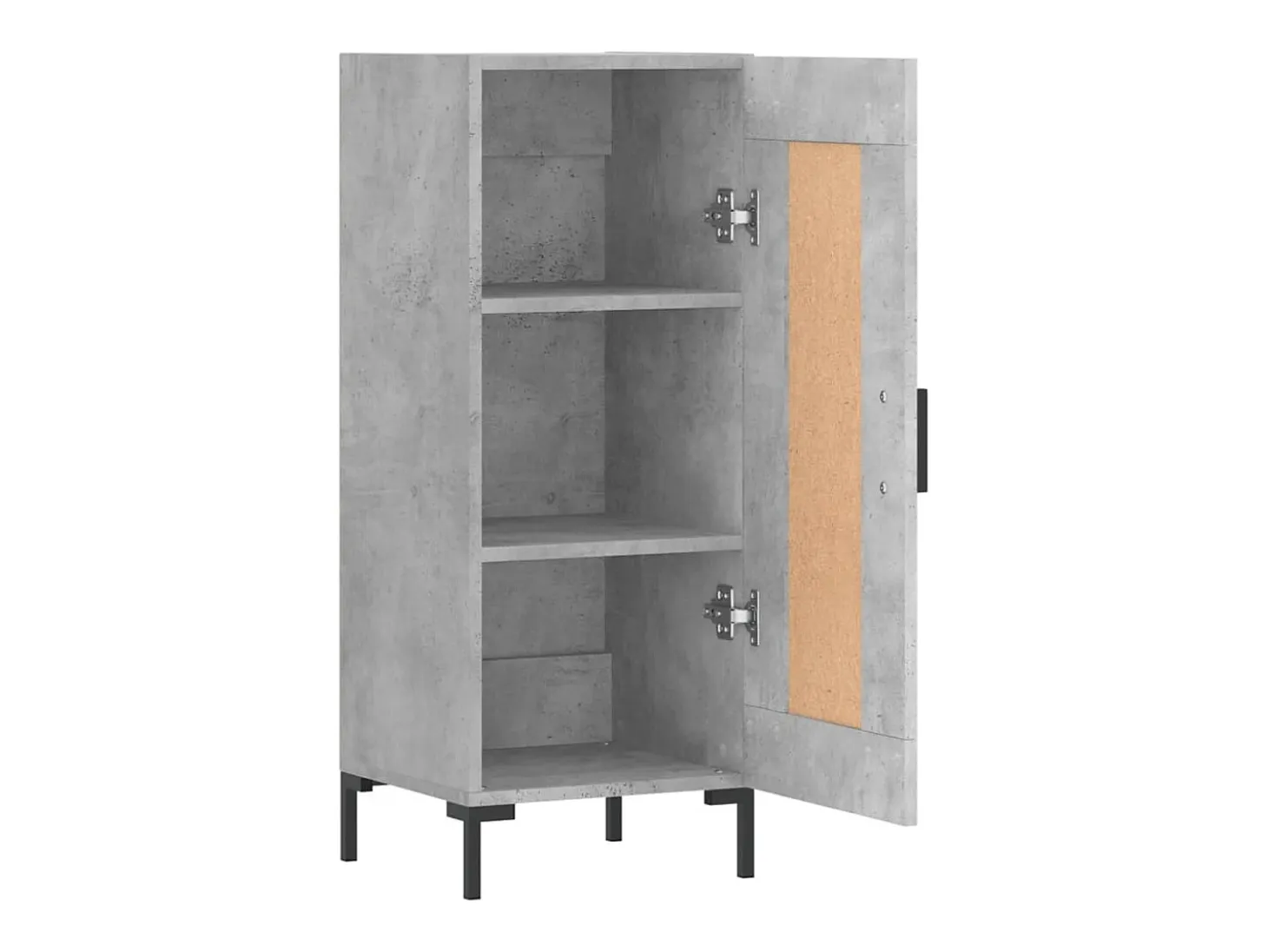 Aparador de madera contrachapada gris hormigón 34,5x34x90 cm