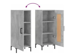 Aparador de madera contrachapada gris hormigón 34,5x34x90 cm