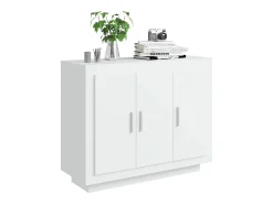 Aparador de madera contrachapada blanco 92x35x75 cm