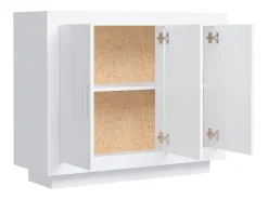 Aparador de madera contrachapada blanco 92x35x75 cm