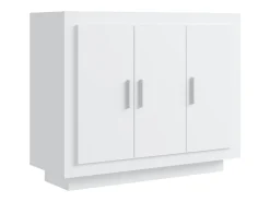 Aparador de madera contrachapada blanco 92x35x75 cm