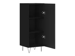 Aparador de madera contrachapada negro 34,5x34x90 cm
