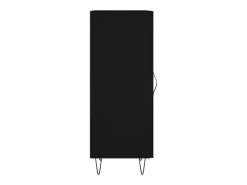 Aparador de madera contrachapada negro 34,5x34x90 cm