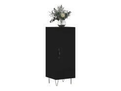 Aparador de madera contrachapada negro 34,5x34x90 cm