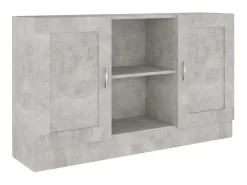 Aparador de madera contrachapada gris hormigón 120x30,5x70 cm ES44186