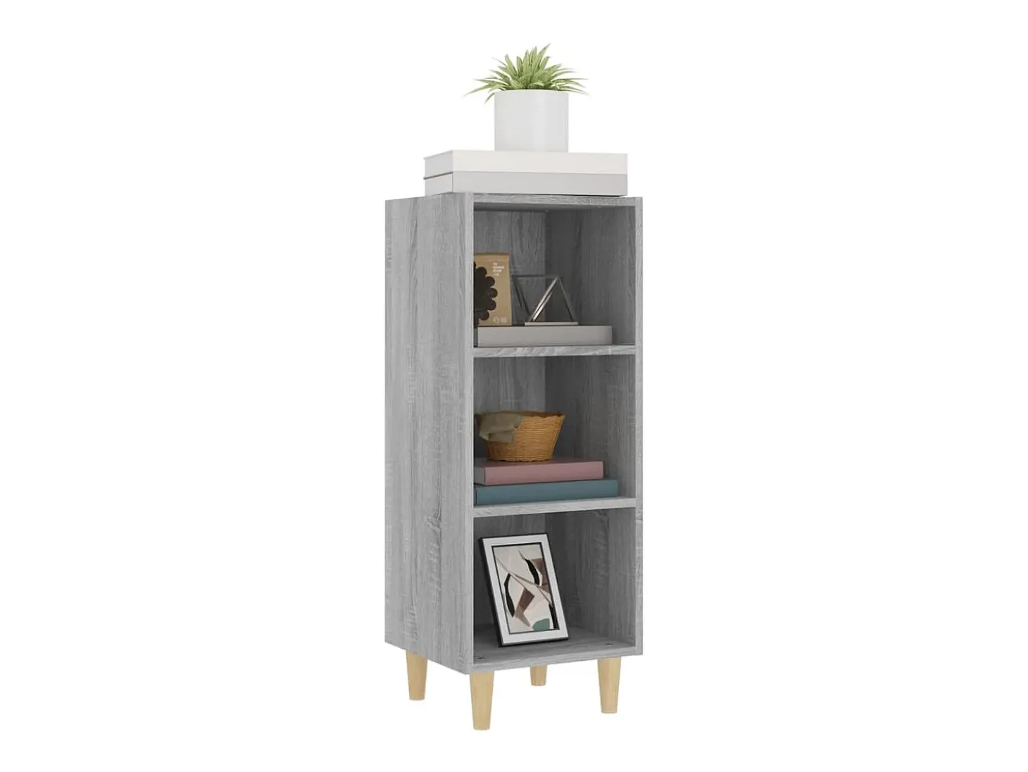 Aparador de madera contrachapada gris Sonoma 34,5x32,5x90 cm