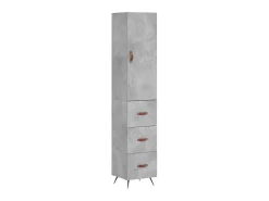 Aparador de madera contrachapada gris hormigón 34,5x34x180 cm ES16996