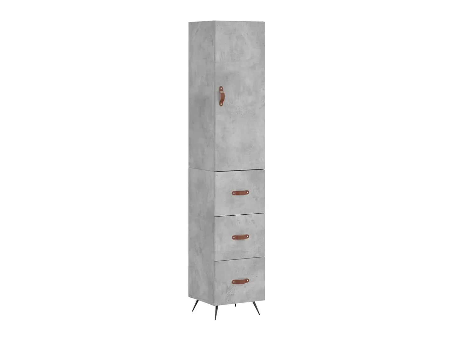 Aparador de madera contrachapada gris hormigón 34,5x34x180 cm ES16996