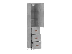 Aparador de madera contrachapada gris hormigón 34,5x34x180 cm ES16996