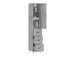 Aparador de madera contrachapada gris hormigón 34,5x34x180 cm ES16996