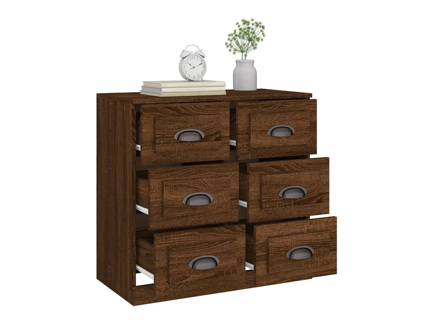 Aparador de madera contrachapada roble marrón 70x35,5x67,5 cm ES30703